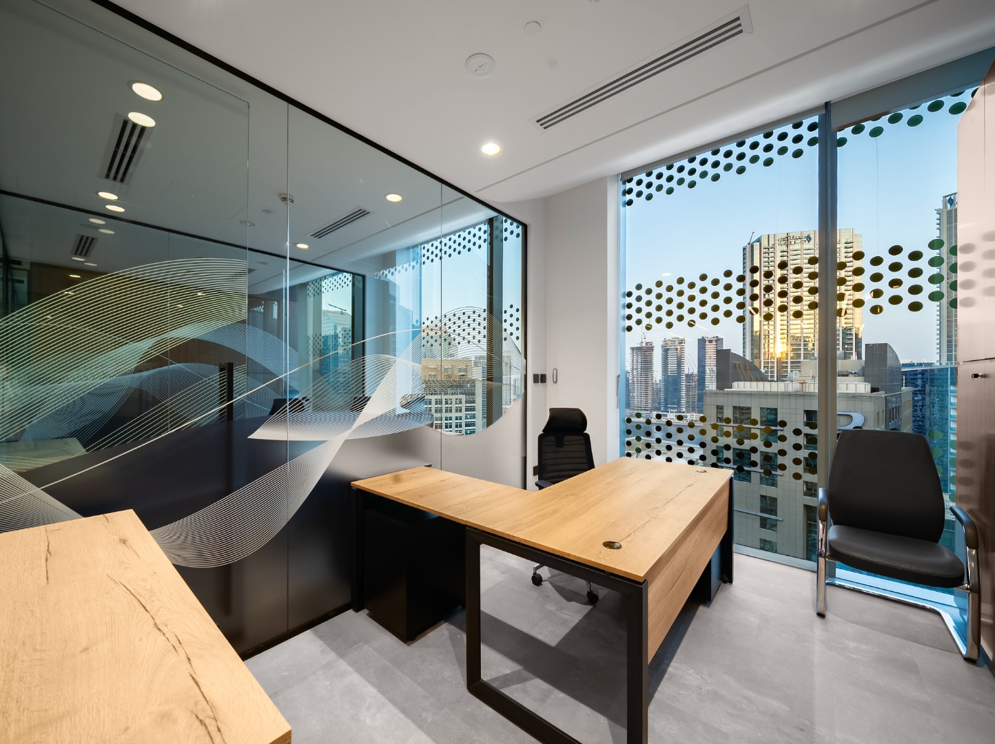 Executive office with panoramic window